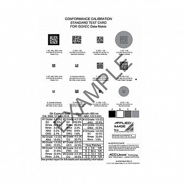 Omron 98-CAL022  958X HD Calibration Test Card Data Matrix 