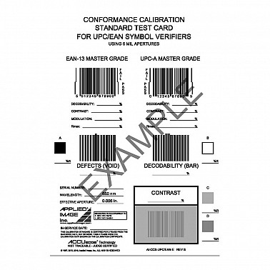 Omron 98-CAL020 EAN/UPC Conformance Calibration Standard Test Card