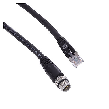 Omron V430-WE-5M Ethernet Cable – 5M, M12 to RJ45 for MicroHAWK V430-F