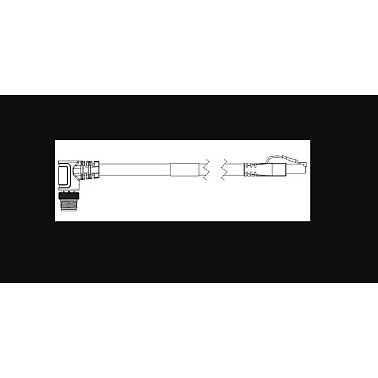 Omron V430-WELD-3M Ethernet Cable – 3M, Right-Angle Down M12 to RJ45 for MicroHAWK V430-F