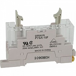 P7S-14F-END DC24 Relay Socket, Track or Screw Mount, 24 VDC & 277 VAC, 10A, G7S Series