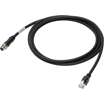 Omron FHV-VNB2 5M High-Flex Ethernet Cable – X-Code to RJ45, Straight, Black Jacket