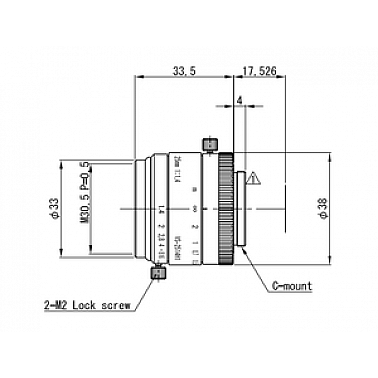 VS-2514H1 1" 25mm F1.4 Manual Iris C-Mount Lens 