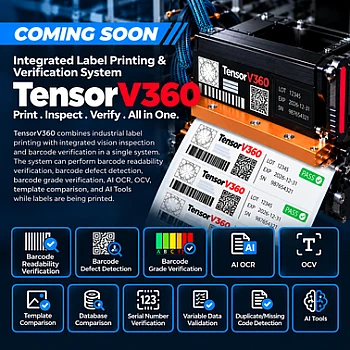 TensorV360 Integrated Label Printing & Verification System